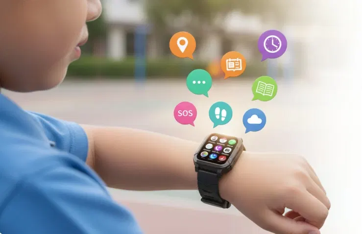 Nova Loop Watch mobile application showing precise real-time location tracking to keep children safe and provide parental peace of mind